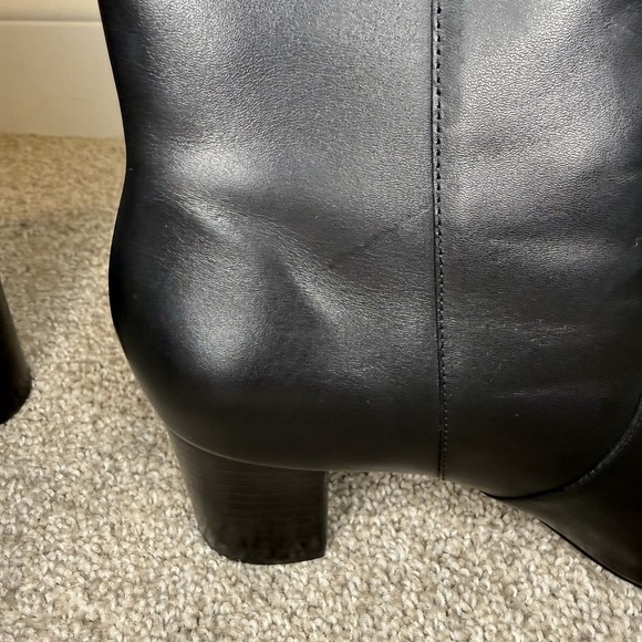 Johnston & Murphy Women's Black Ankle Block Heel Boots Leather Size 9.5 2.25" - Picture 7 of 13